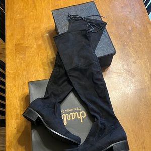 Black suede like over the knee boot. Worn once!